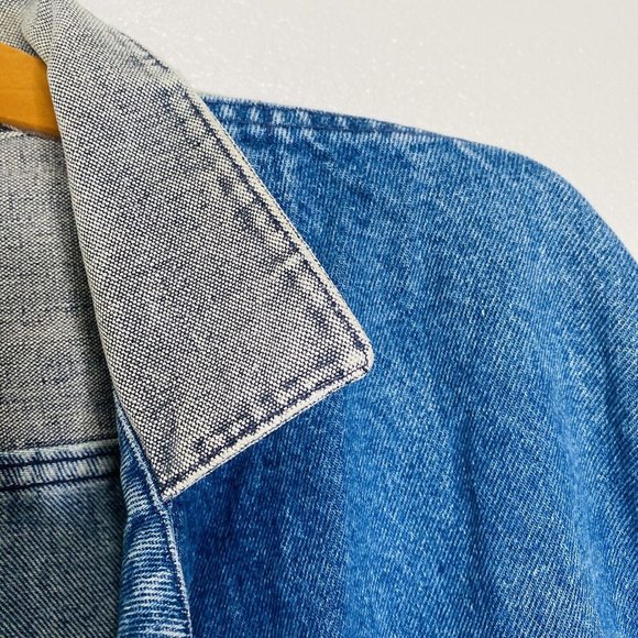 Ciotti Denim Vtg Jean Jacket Bomber Sz M Y2K Color Block Skater Streetwear 80s - Picture 2 of 13